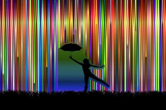 Amazello home decor 5D Diamond Painting Rainbow Rain Dance