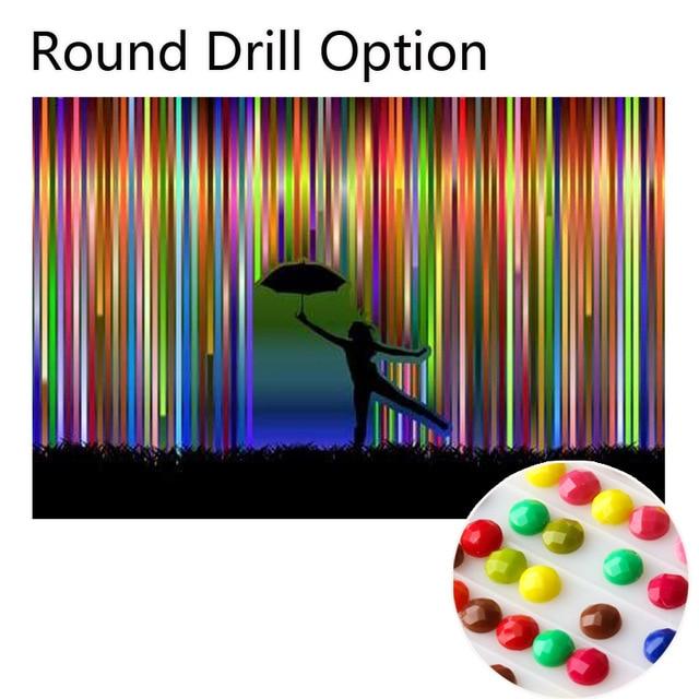 Amazello home decor Round Drill / 20X30 cm 5D Diamond Painting Rainbow Rain Dance