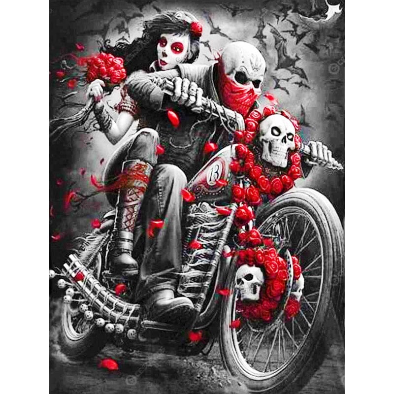 Amazello decoration 5D Diamond Painting Riding with Death ** Round Drills Only**
