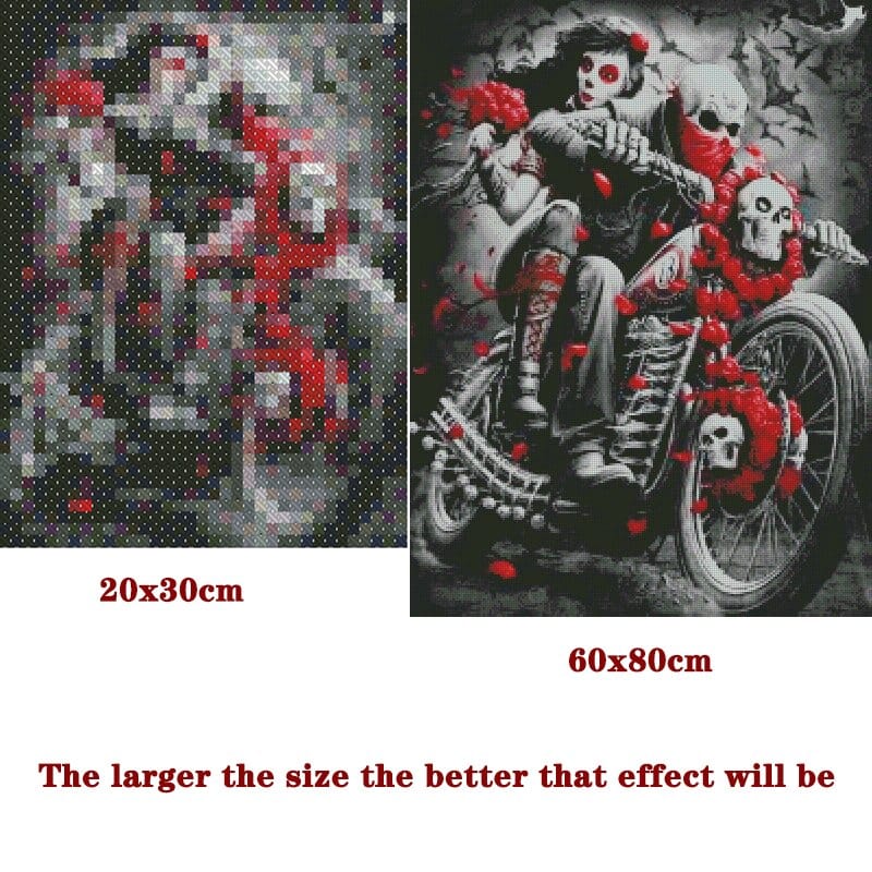 Amazello decoration 5D Diamond Painting Riding with Death ** Round Drills Only**