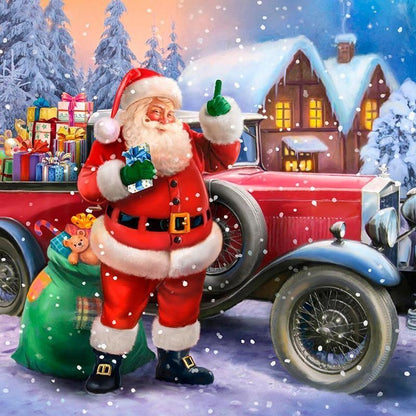 Amazello home decor 5D Diamond Painting Santa Claus with Gifts