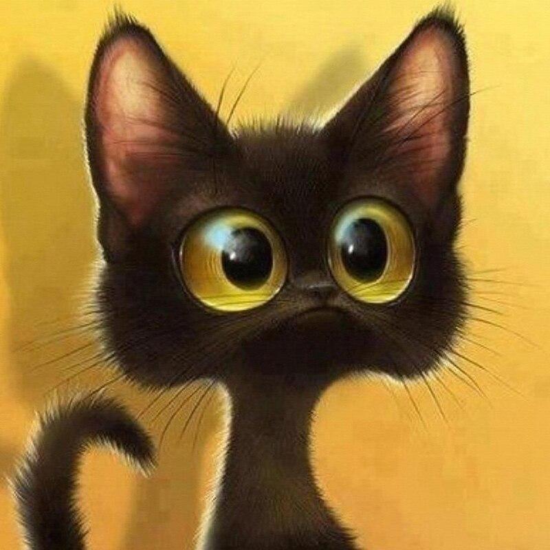 Amazello home decor 5D Diamond Painting Scared Cat