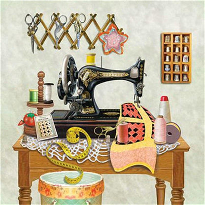 Amazello home decor 5D Diamond Painting Sewing Machine Mini Collection