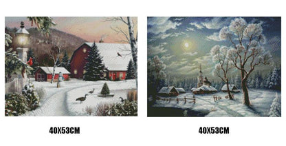 Amazello home decor 5D Diamond Painting Snow Scene