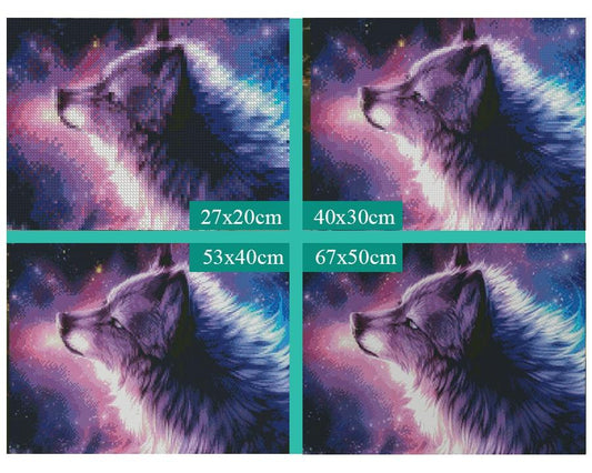 Amazello home decor 5D Diamond Painting Star Galaxy Wolf