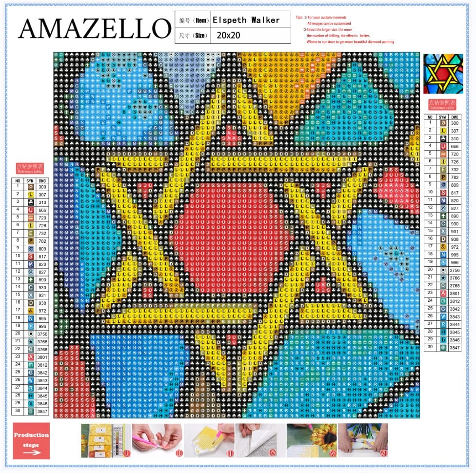 Amazello Art & Craft Kits 5D Diamond Painting Star of David