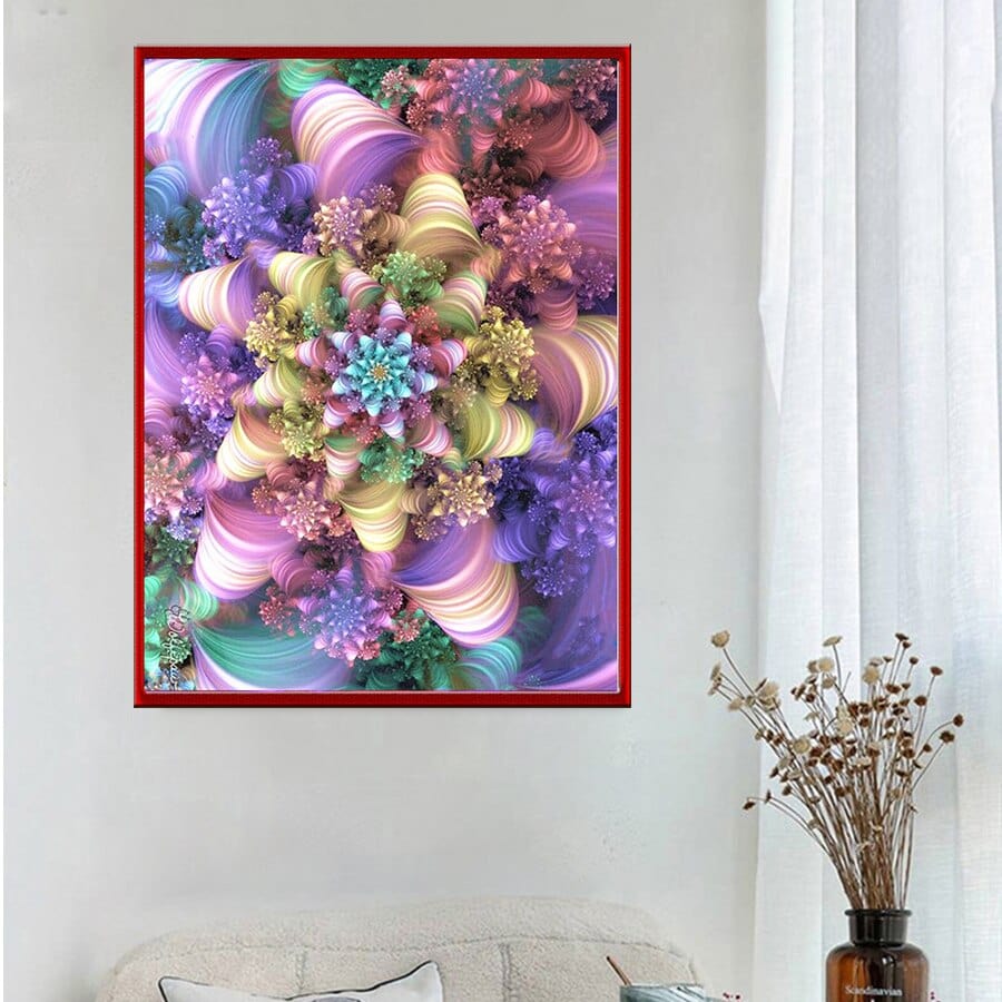 Amazello decoration 5D Diamond Painting Star of Swirls Abstract