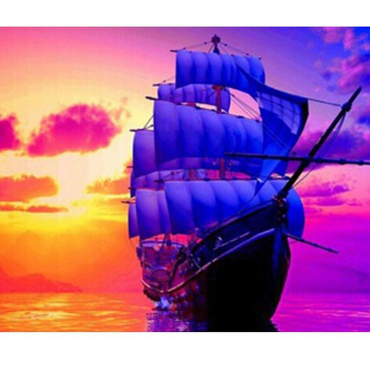 Amazello home decor 5D Diamond Painting Sunset Sails