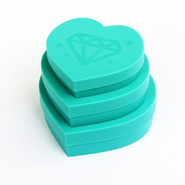 Amazello accessories 3Pcs-Green 5D Diamond Painting Tool Heart-Shaped Diamond Tray Box large-Capacity