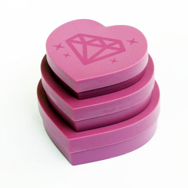 Amazello accessories 3Pcs-Purple 5D Diamond Painting Tool Heart-Shaped Diamond Tray Box large-Capacity