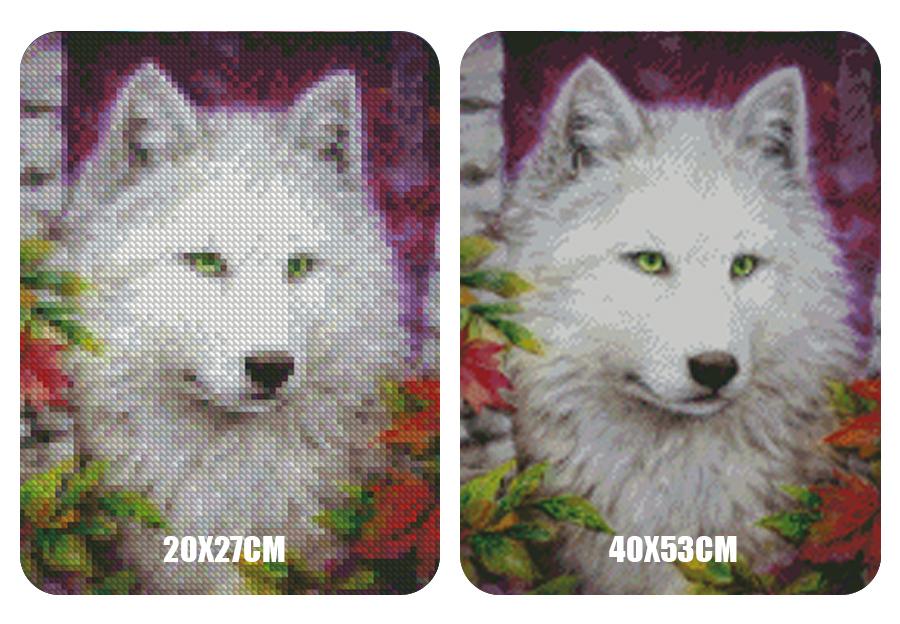 Amazello home decor 5D Diamond Painting White Wolf