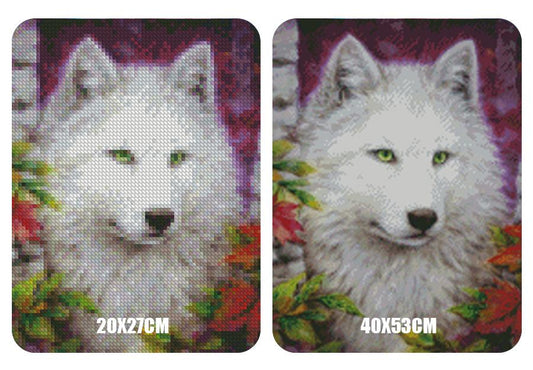 Amazello home decor 5D Diamond Painting White Wolf