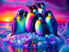 AB Diamond Painting Penguin Family