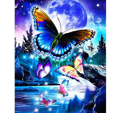 Evershine Diamond Mosaic Butterfly Full Square Diamond Embroidery Animal Picture Of Rhinestones Moon Cross Stitch Wall Art