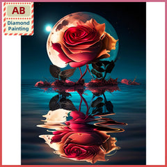 AB Diamond Painting Rose in the Moonlight