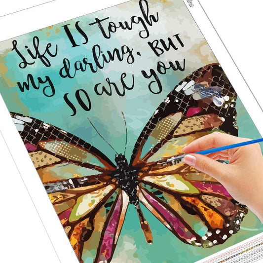 Amazello decoration Paint by Numbers Butterfly Message