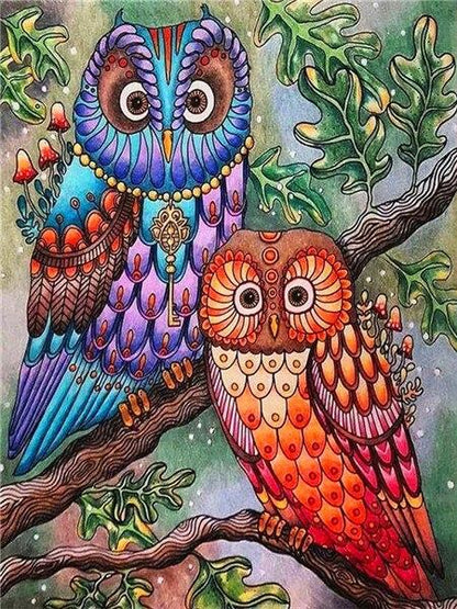 Amazello decoration SZHC4-4342 / 40x50cm No Frame Paint by Numbers Owl Mini Collection