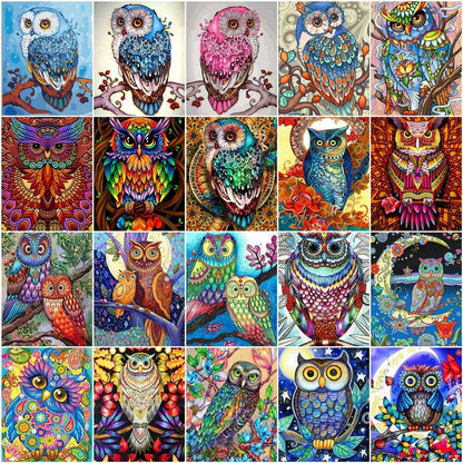 Amazello decoration Paint by Numbers Owl Mini Collection