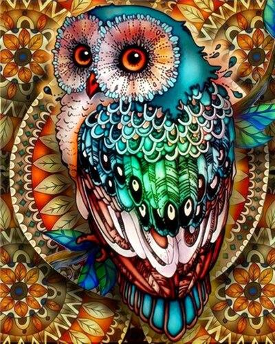 Amazello decoration SZHC4-4325 / 40x50cm No Frame Paint by Numbers Owl Mini Collection