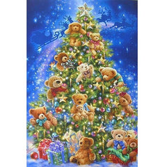 5D Diamond Painting Teddy Bear Christmas Tree