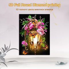 5D Diamond Painting Retro Flower Light