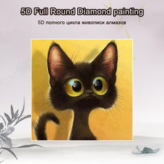 5D Diamond Painting Scared Cat - Amazello
