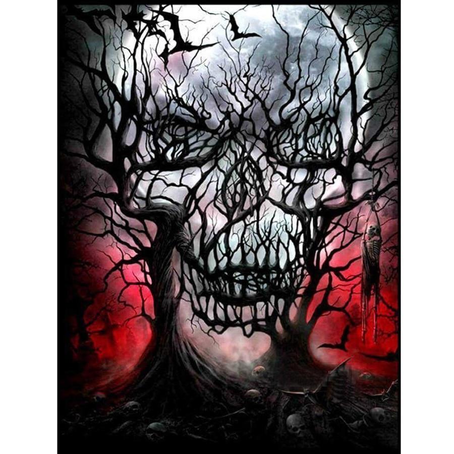 Amazello home decor 5D Diamond Painting Horror Skull