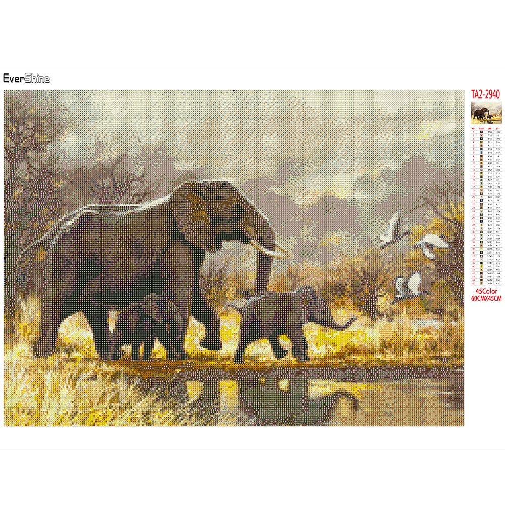 Amazello decoration 5D Diamond Painting Elephant Mini Collection