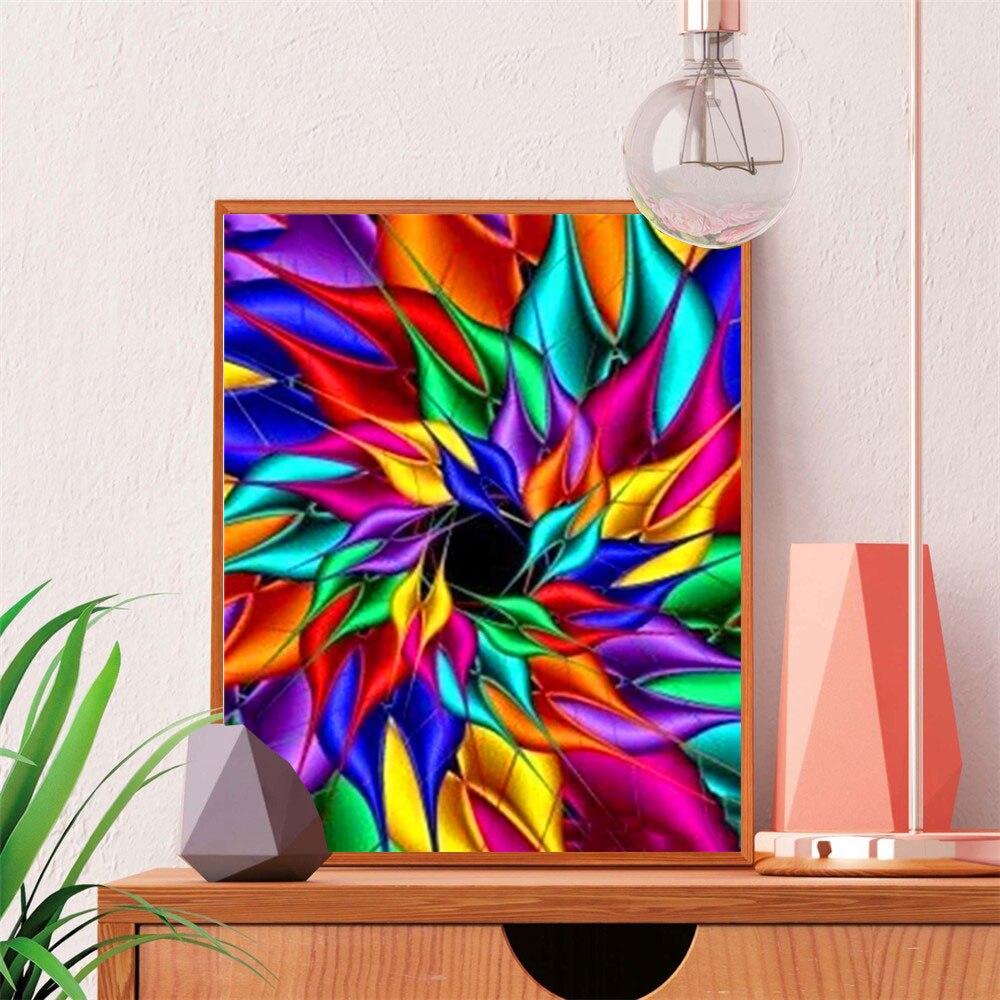 Amazello decoration 5D Diamond Painting Rainbow Flower