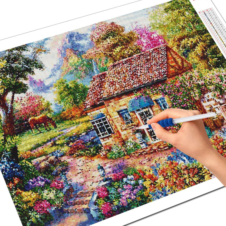 5D Diamond Painting Cottage and Garden
