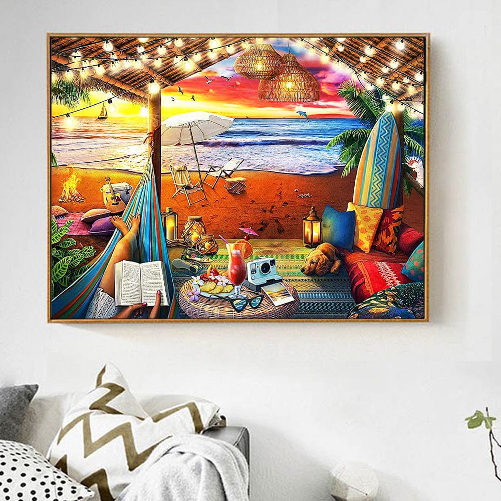 Amazello decoration 5D Diamond Painting Beach Party of One