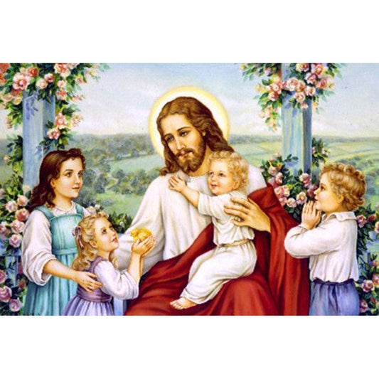 Amazello home decor 5D Diamond Painting Jesus and Children