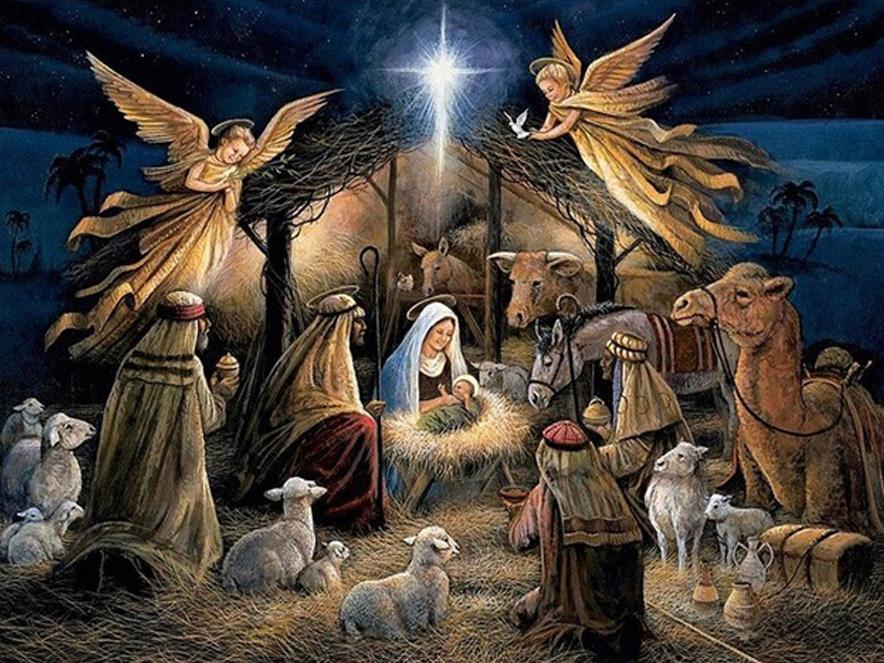 Amazello home decor 5D Diamond Painting Nativity Scene