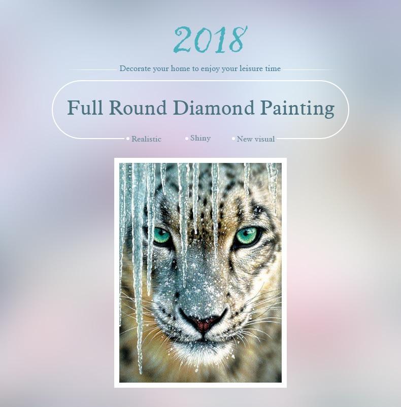 Amazello home decor 5D Diamond Painting Ice Leopard