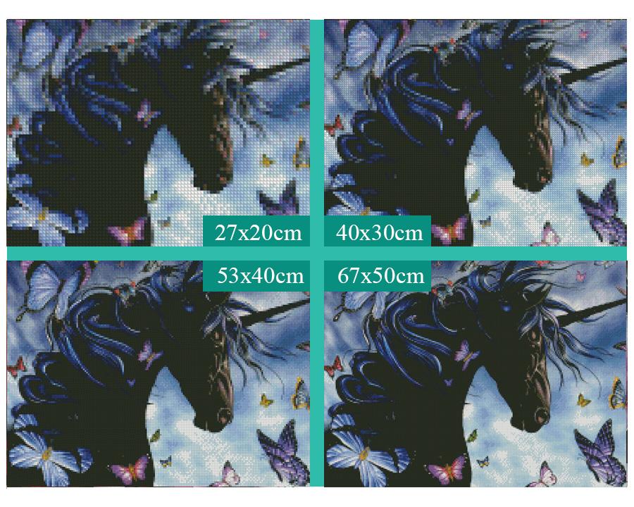 Amazello home decor 5D Diamond Painting Unicorn and Butterfly