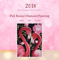 5D Diamond Painting Flamingo Couple - Amazello
