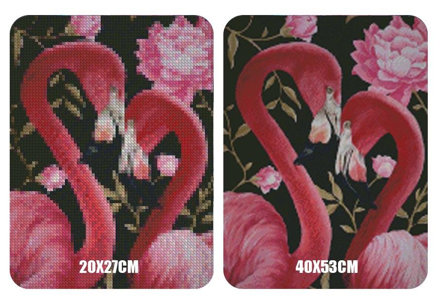 Amazello home decor 5D Diamond Painting Flamingo Couple