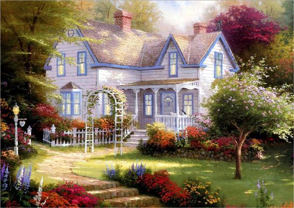 Amazello home decor A / 20x27cm 5D Diamond Painting Victorian Homes