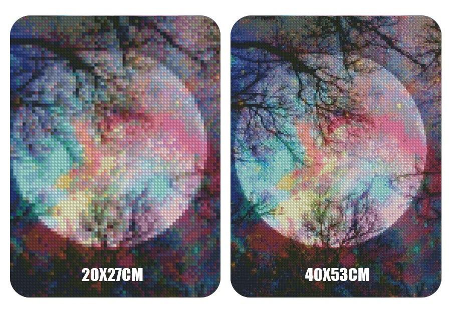 Amazello home decor 5D Diamond Painting Forest Moonlight