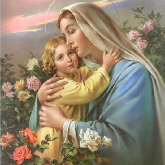 Amazello home decor 5D Diamond Painting Virgin and Child