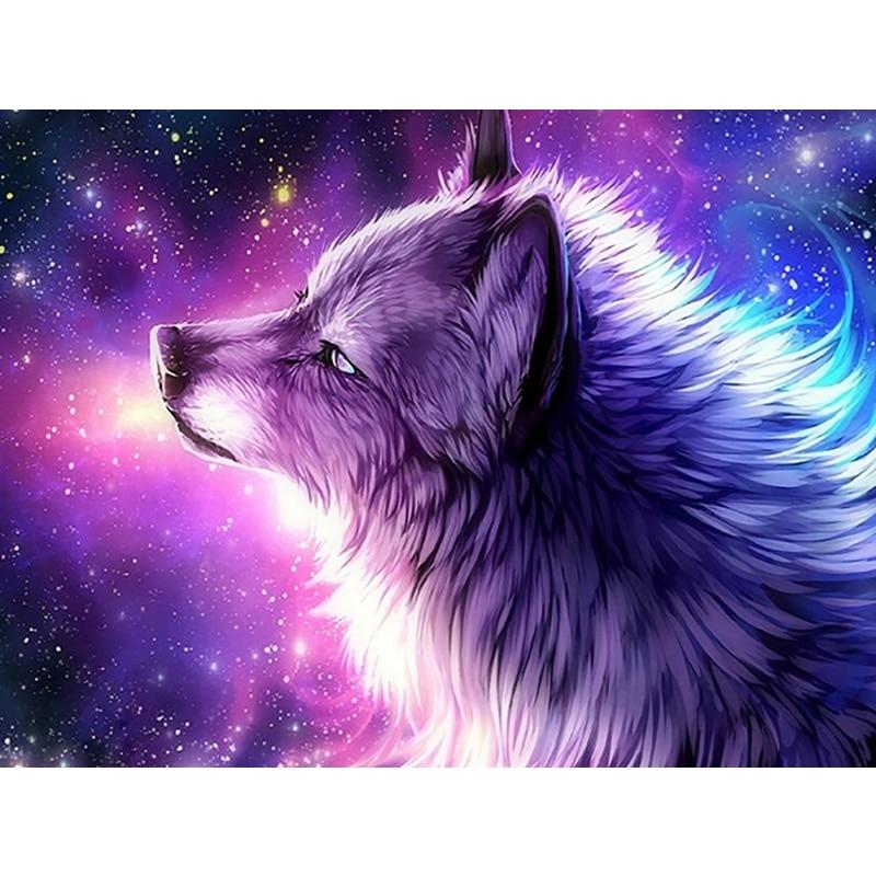 5D Diamond Painting Star Galaxy Wolf - Amazello