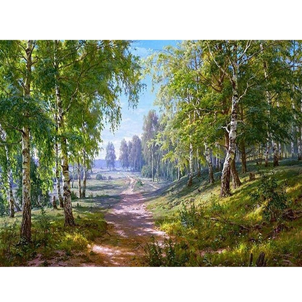 Amazello home decor 5D Diamond Painting Forest Woods