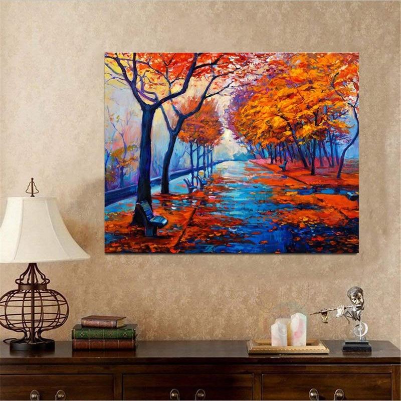 Amazello home decor 5D Diamond Painting Fall Season at the Park