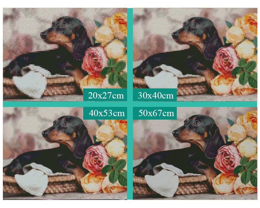 Amazello home decor 5D Diamond Painting Dachshund