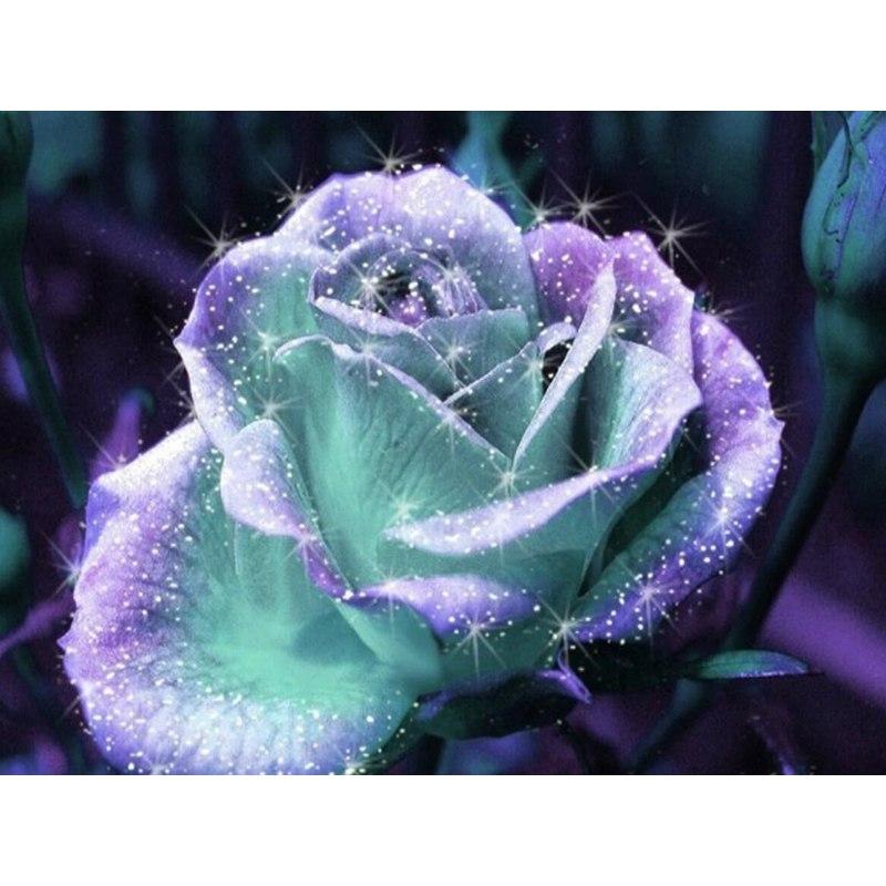 Amazello home decor 5D Diamond Painting Purple Rose