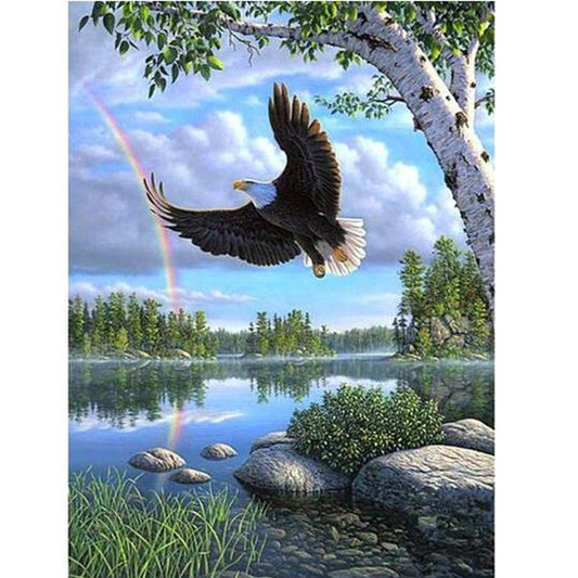 5D Diamond Painting European Eagle Fly - Amazello