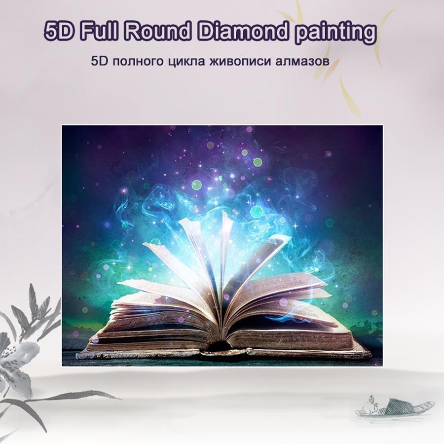 Amazello home decor 5D Diamond Painting Magic Book **round drills**