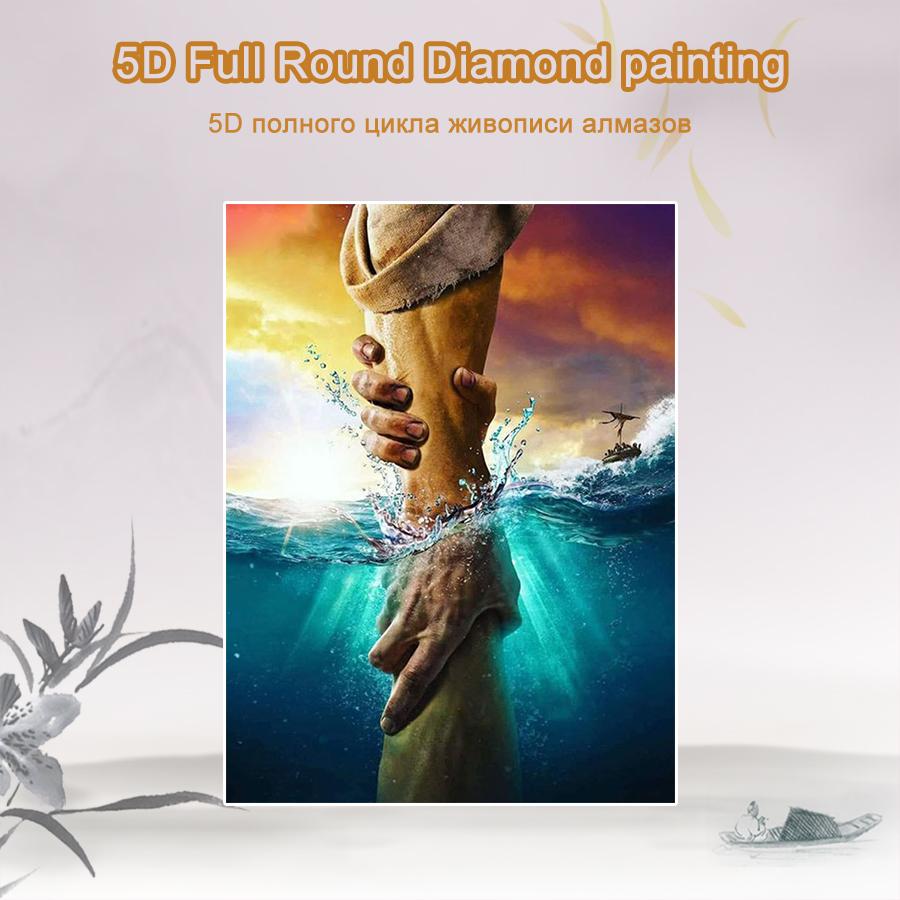 Amazello home decor 5D Diamond Painting Hands and Sea