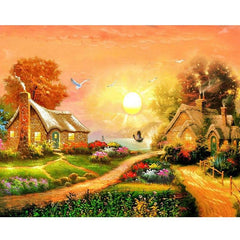 5D Diamond Painting Country Cottages by the Sea